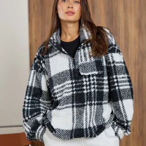 Damska bluza oversize w kratę Dias SK029