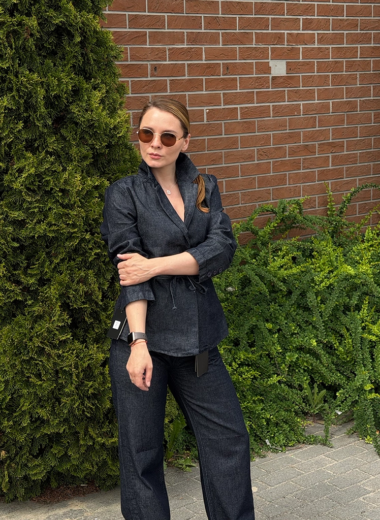 Elegancki komplet jeansowy damski Dias bawełniany