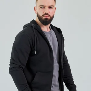 Rozpinana bluza męska z kapturem Dias INKO35 bawełniana mokka