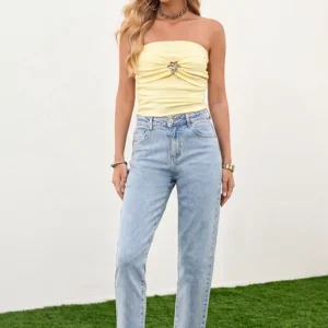 Spodnie jeansowe mom fit Dias t883 bawełniane