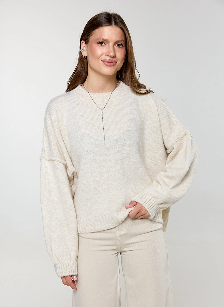 Sweter o miękkiej Dias 51256 bezowy