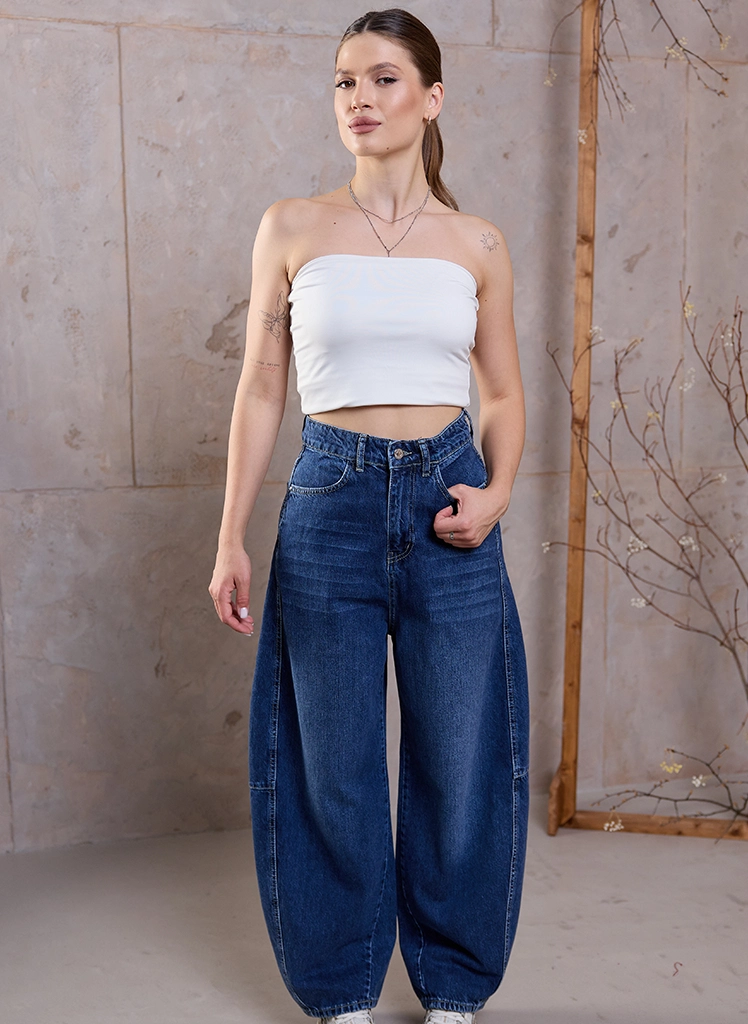 Spodnie jeansowe damskie szerokie baggy Dias D-452