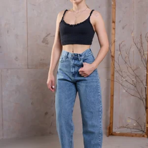 Spodnie jeansowe damskie z wysokim stanem Dias D-451
